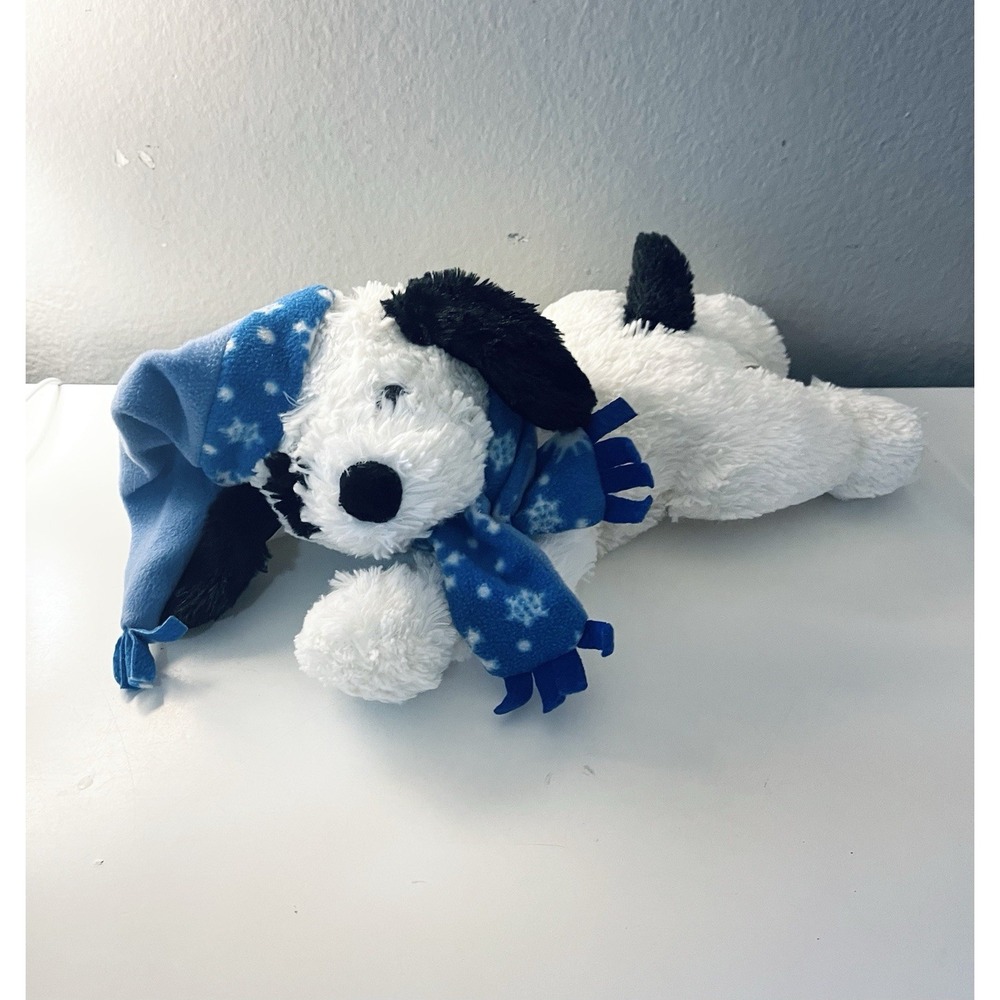 Vintage Caltoy Puppy‎ Dog Plush Stuffed Anima White Black
